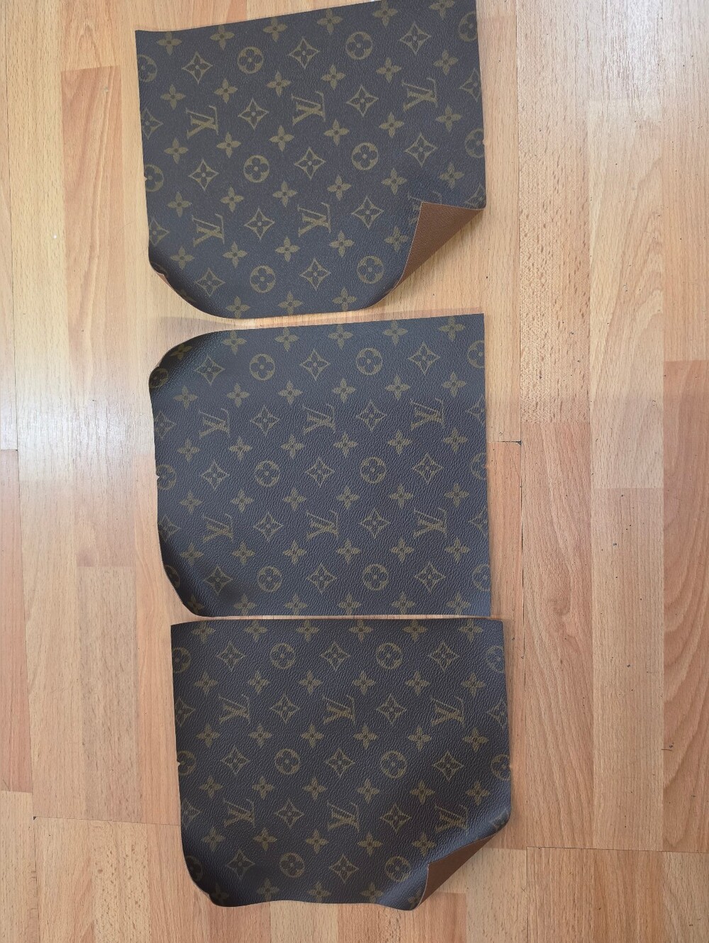 Louis Vuitton Brown and Tan Monogram Canvas Panels..x3